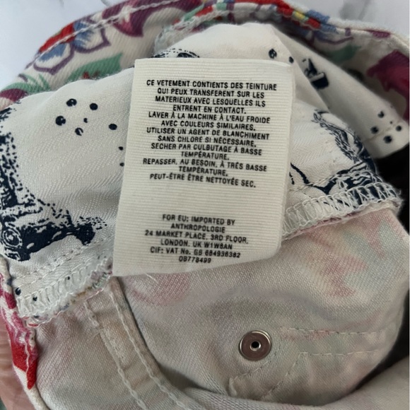 Anthropologie Pilcro & Letterpress Floral Skinny Jeans size 25 Paisley Boho - Picture 11 of 12